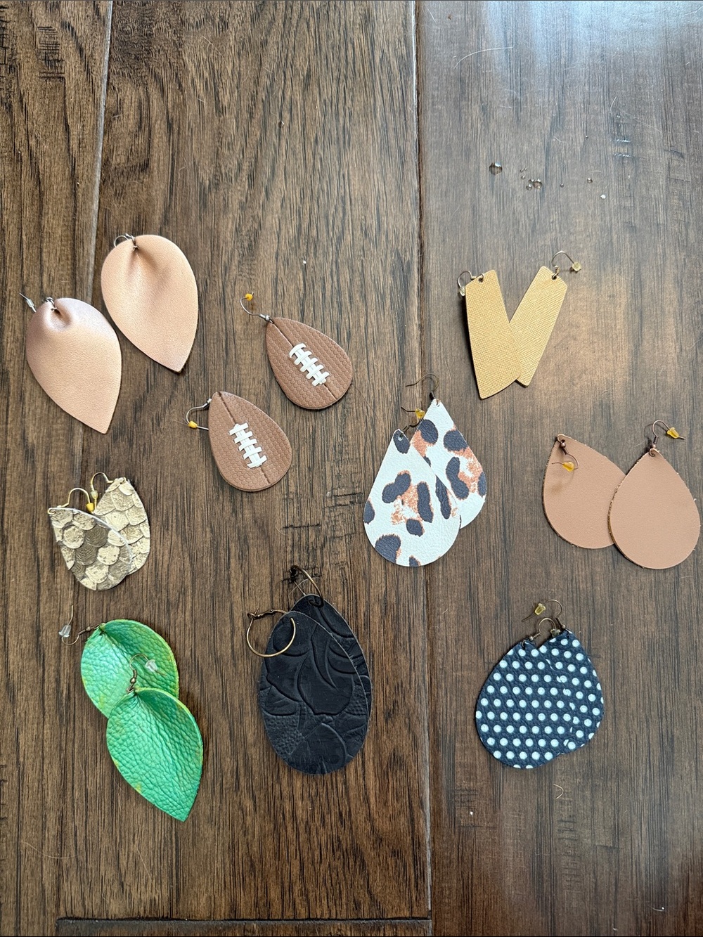 Leather Earrings- 9 pair
